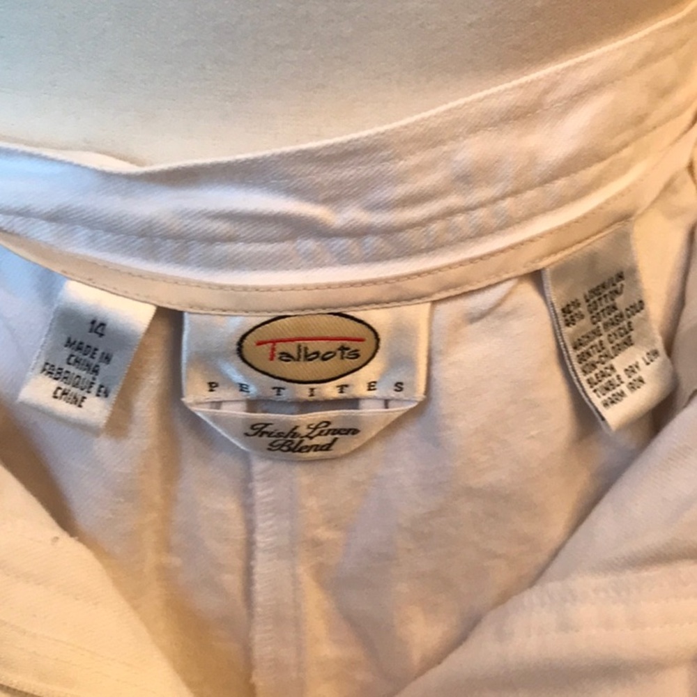 Talbots linen cropped pants